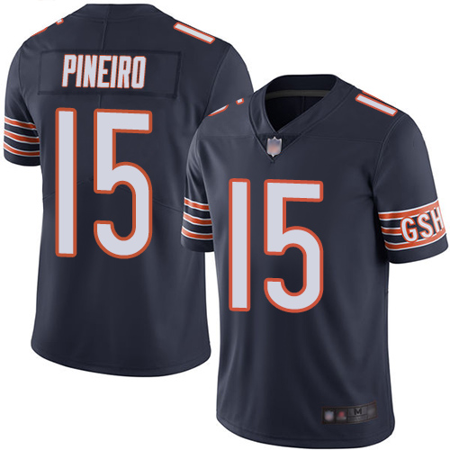 Chicago Bears Limited Navy Blue Men Eddy Pineiro Home Jersey NFL Football #15 Vapor Untouchable->nfl t-shirts->Sports Accessory